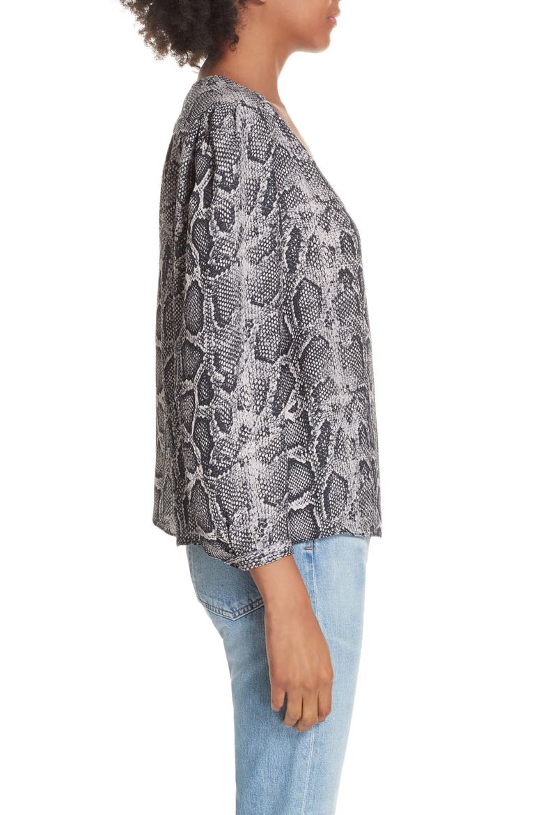Snake Print Top, Alternate, color, WASHED BLACK COMBO