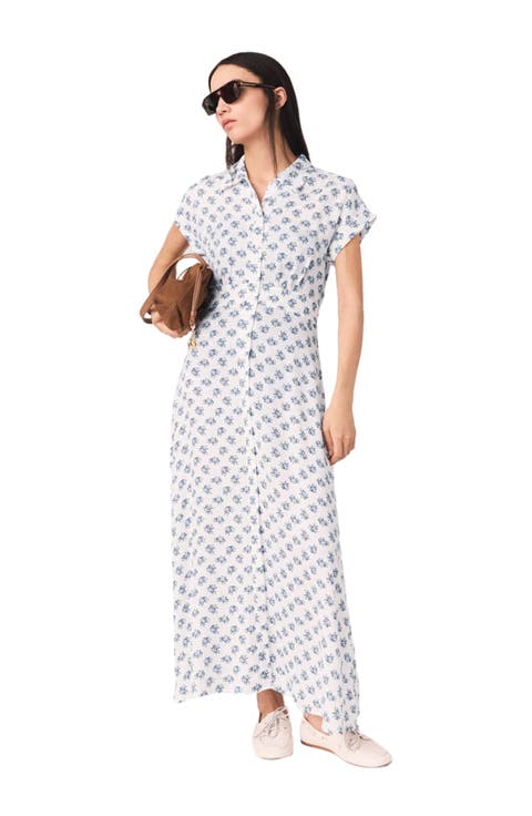 Jacquard Print Maxi Dress