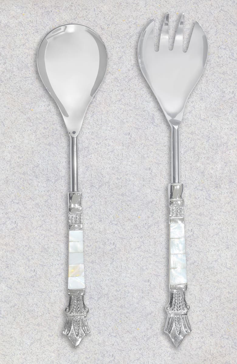 Tiramisu Mother-of-Pearl 2-Piece Salad Serving Set, Alternate, color, Ivory