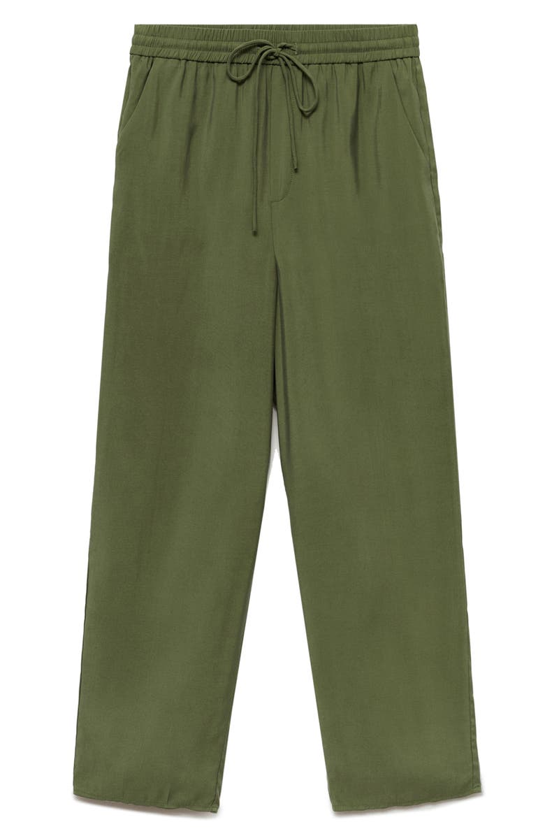 MANGO Drawstring Ankle Straight Leg Pants, Alternate, color, Forest Green