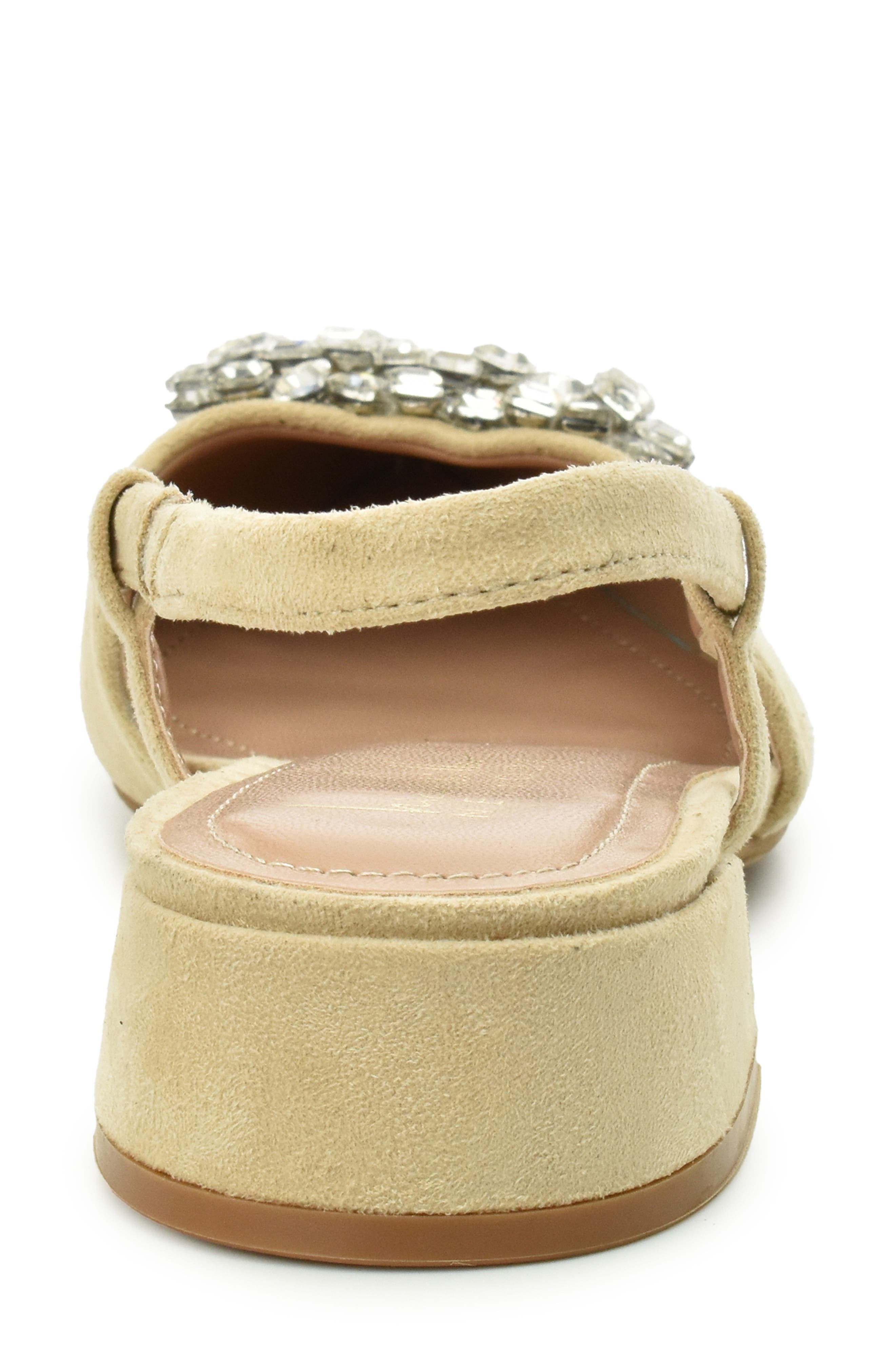 Nicole Miller Jewel Embellished Slingback Pump, Alternate, color, Beige Suede