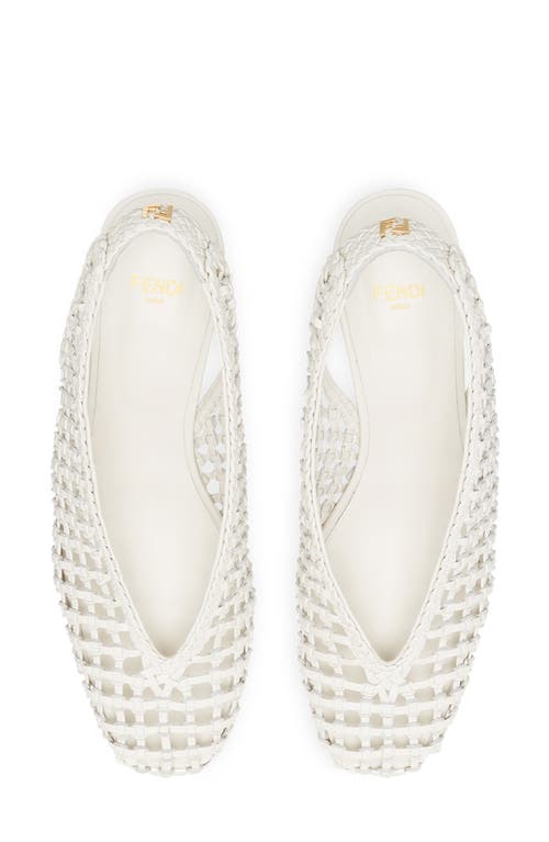Shop Fendi Woven Slingback Pump In Bianco Seta