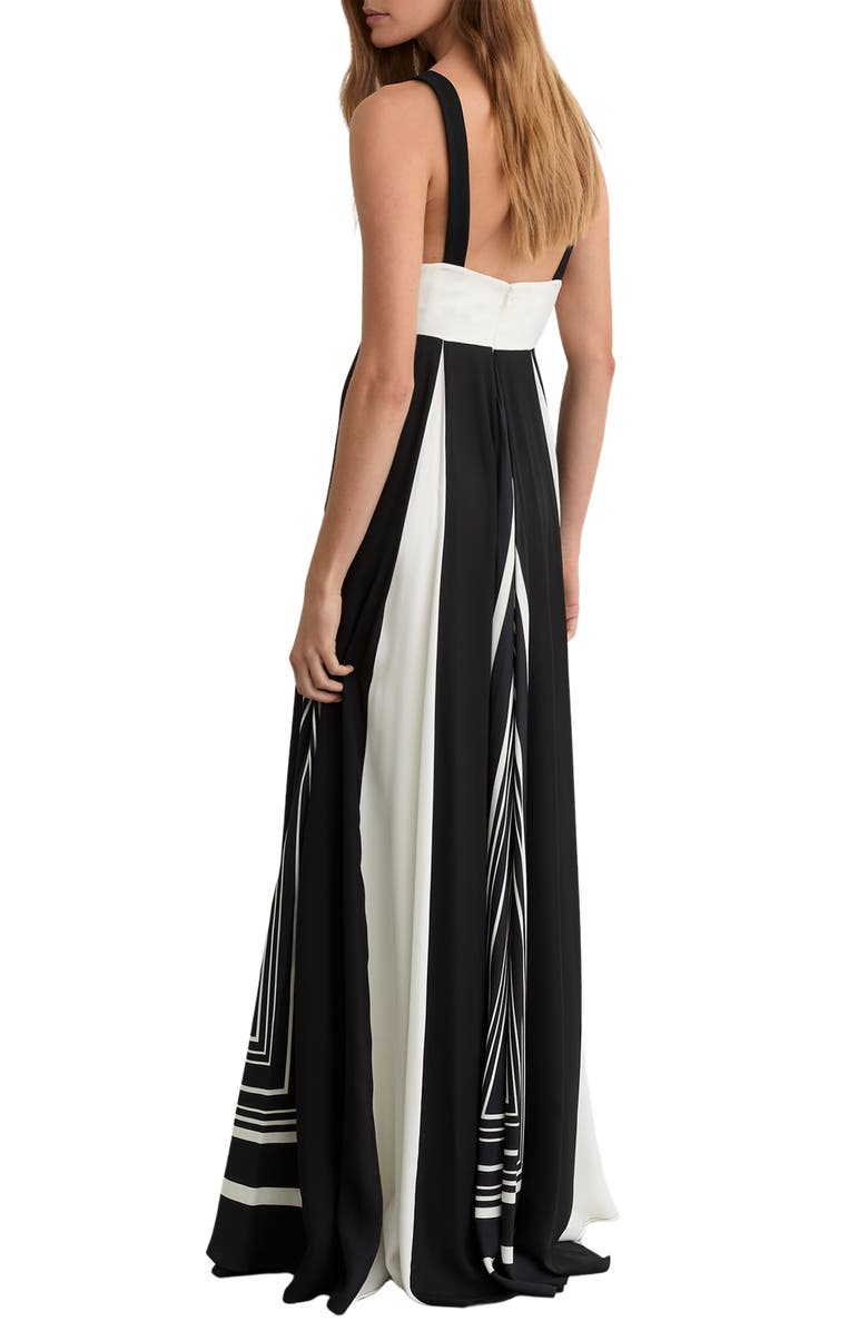 Reiss Tallie Mixed Print Maxi Dress, Alternate, color, Black/ Ivory