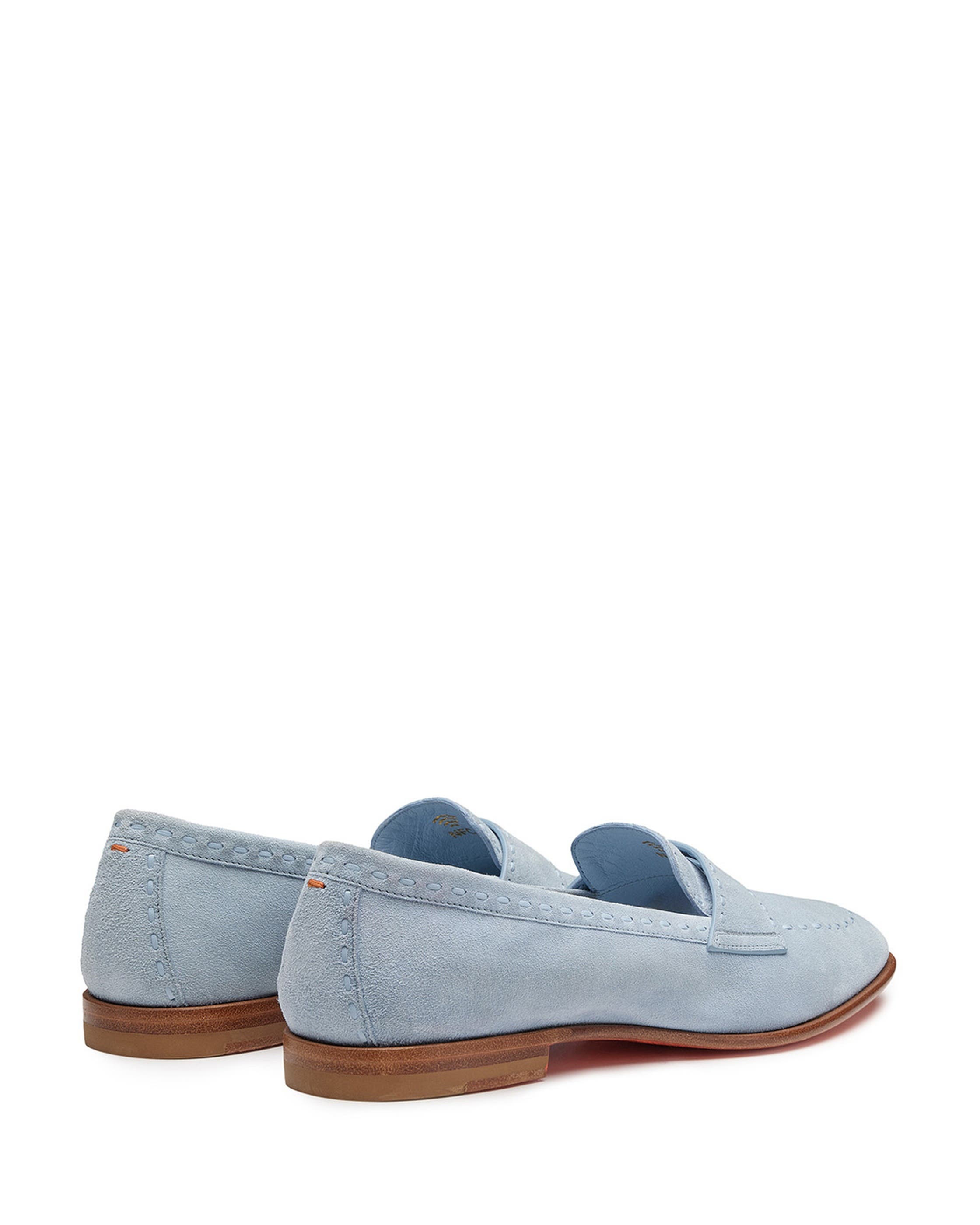 Women's Suede Penny Loafer, Alternate, color, Blue