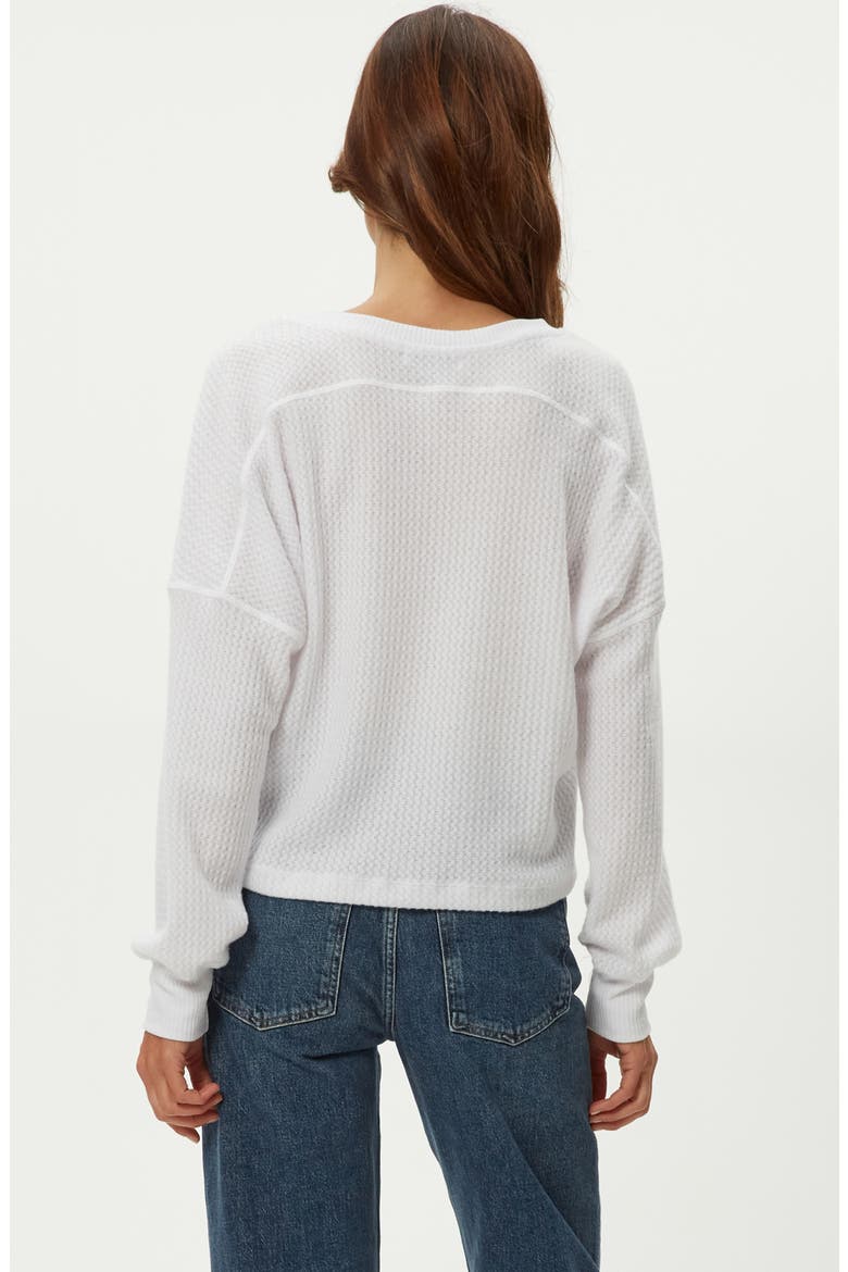 Salma Waffle Stitch V-Neck Knit Top, Alternate, color, WHITE