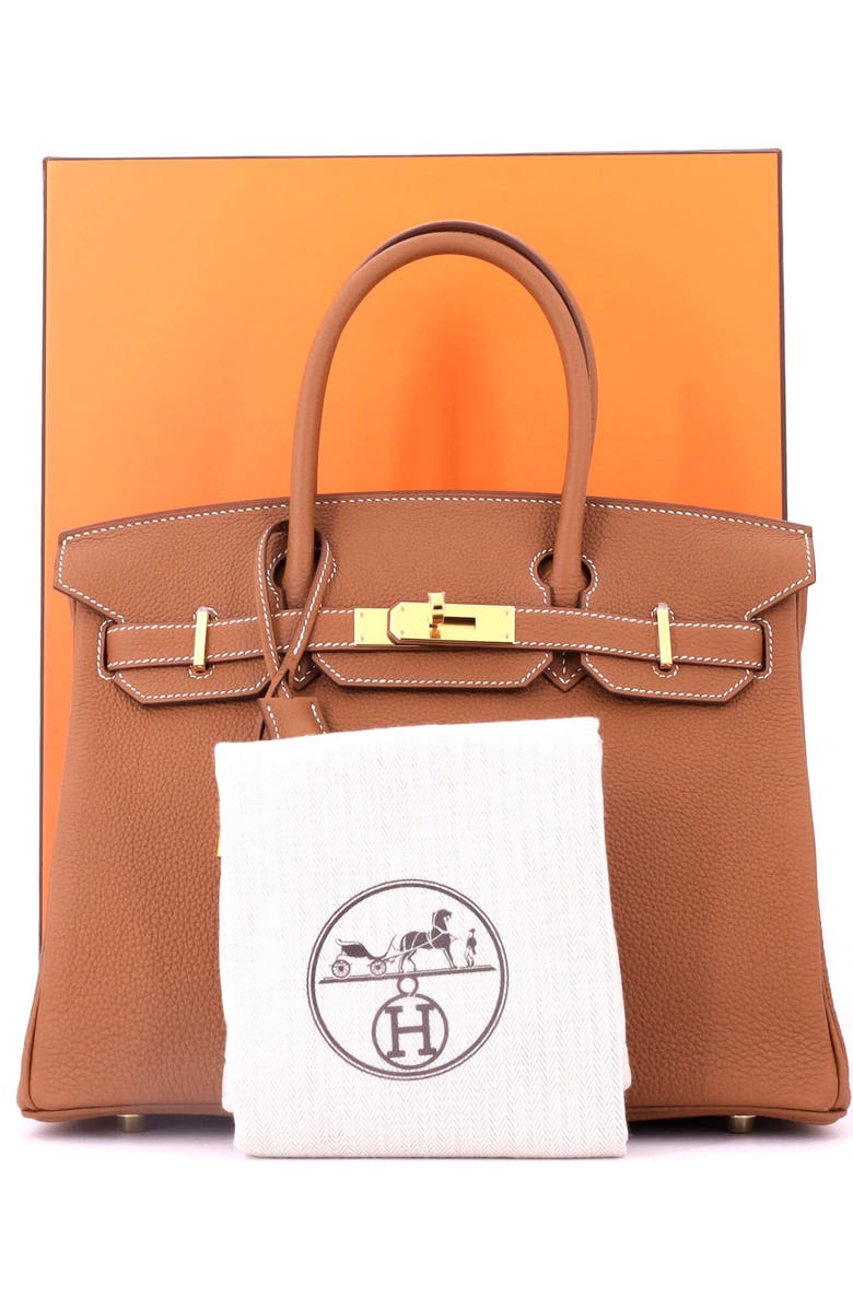 Pre-Owned Hermes Birkin Handbag Brown Togo with Gold Hardware 30, Alternate, color, Gold