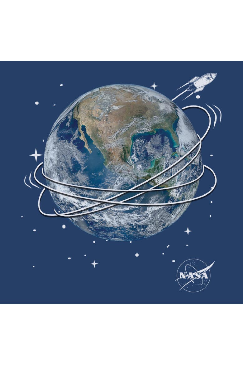 Boy's NASA Space Shuttle Earth  Graphic T-Shirt, Alternate, color, Navy Blue Heather