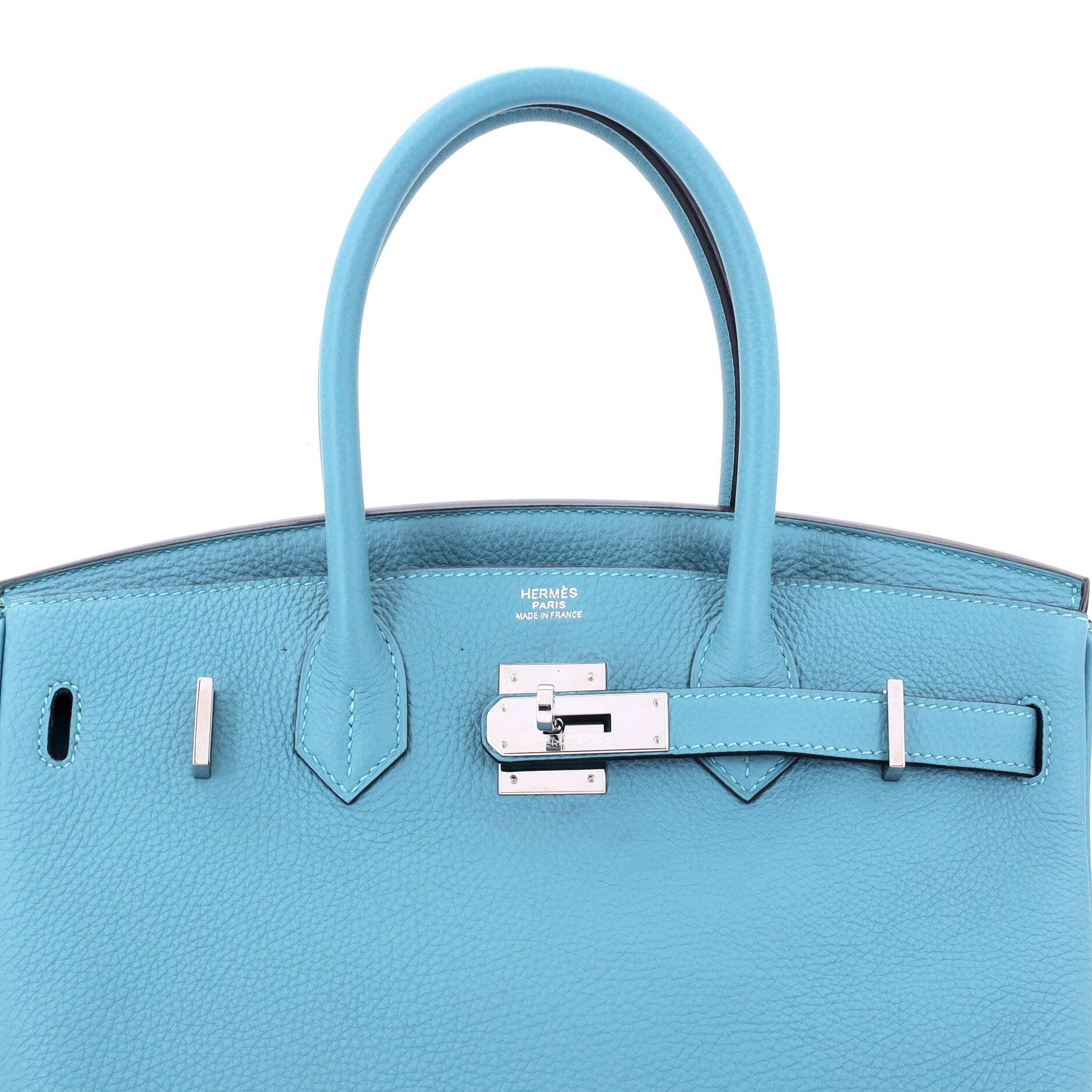 Pre-Owned Hermes Birkin Handbag Blue Togo with Palladium Hardware 30, Alternate, color, Bleu Du Nord