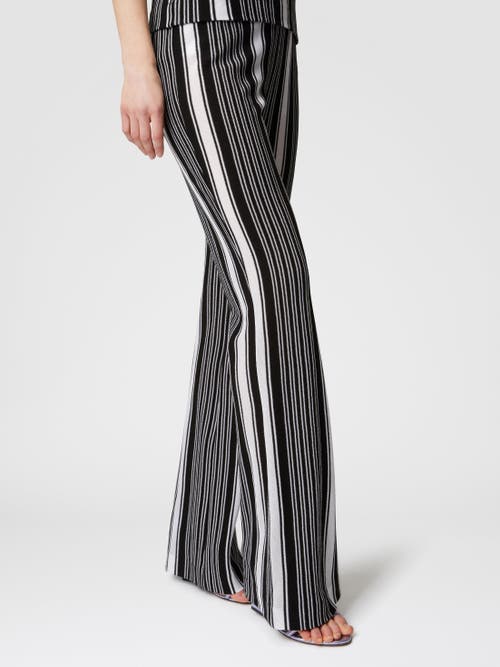 Shop Missoni Straight Striped Trousers In Cotton And Viscose In Black & White