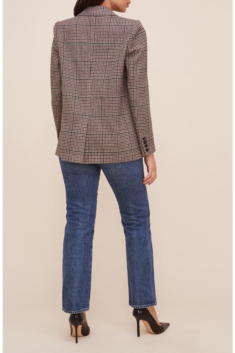 Harlow Oversize Plaid Blazer, Alternate, color, BROWN-TEAL PLAID