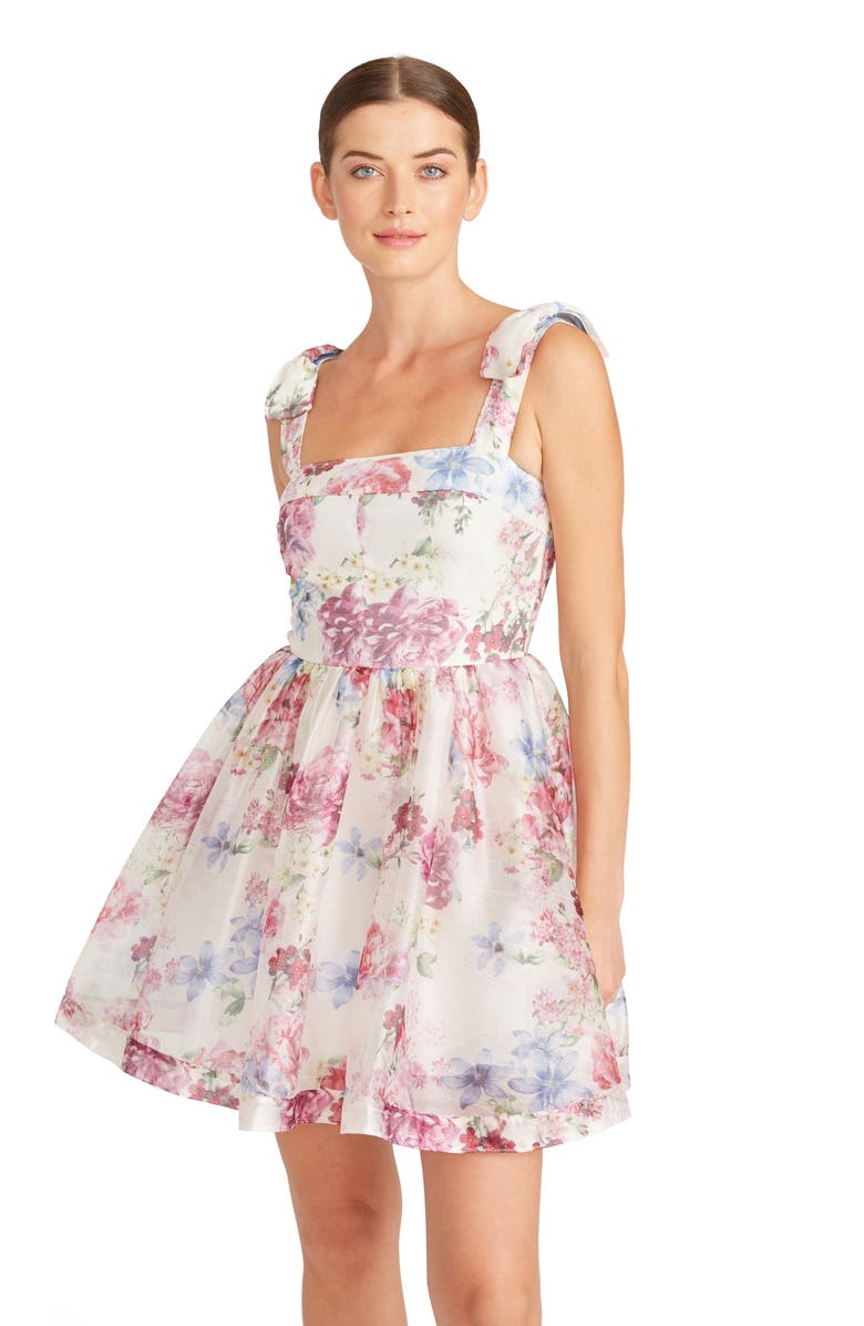 ML Monique Lhuillier Floral Lace Fit & Flare Minidress, Alternate, color, 