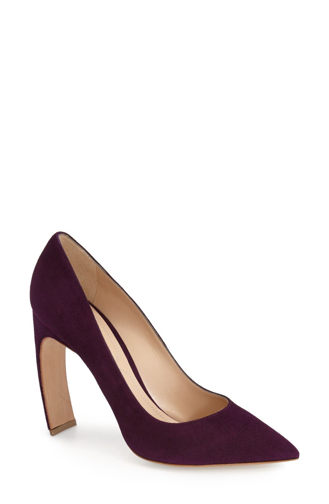 'Maeva' Pointy Toe Pump, Main, color, PURPLE SUEDE