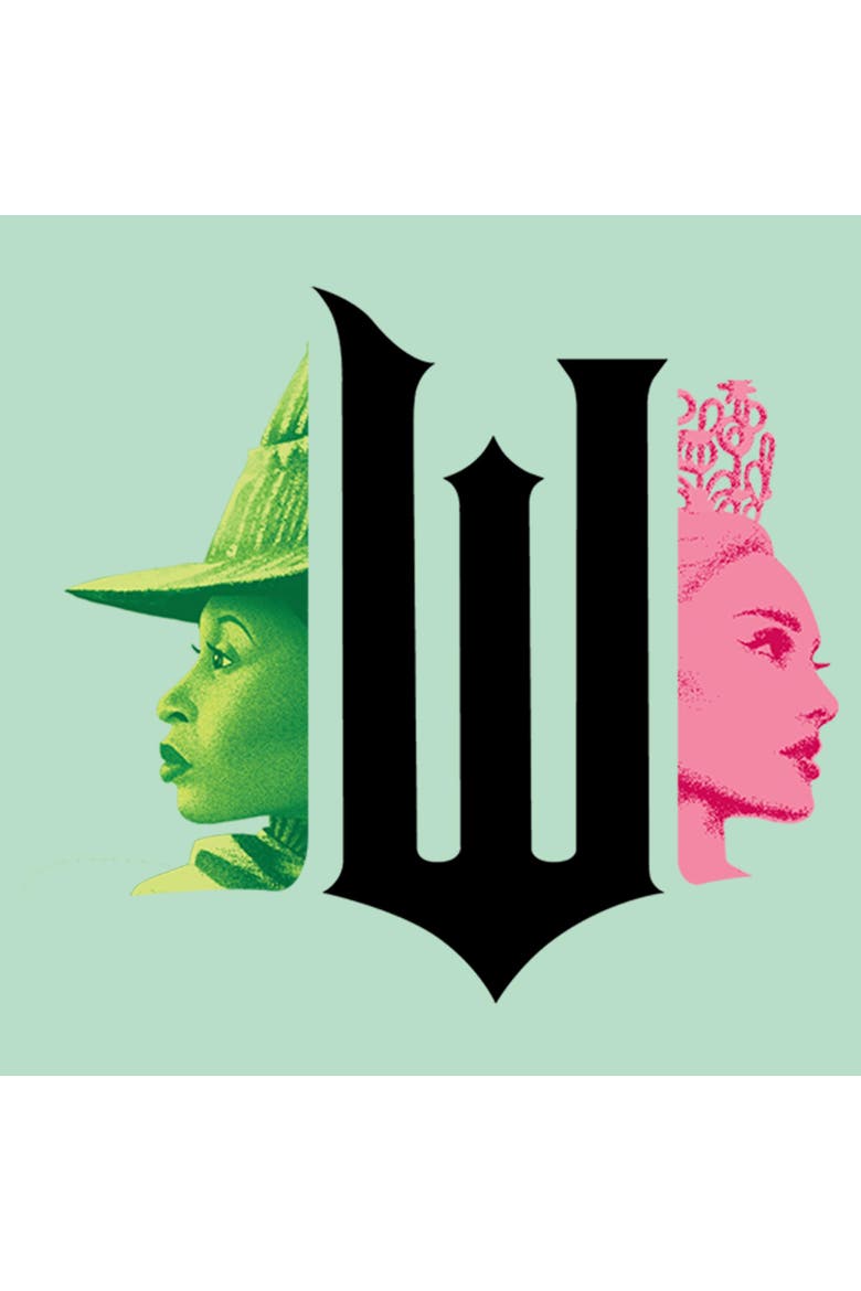 Girls Wicked Elphaba and Glinda Black Logo T Shirt, Alternate, color, Mint