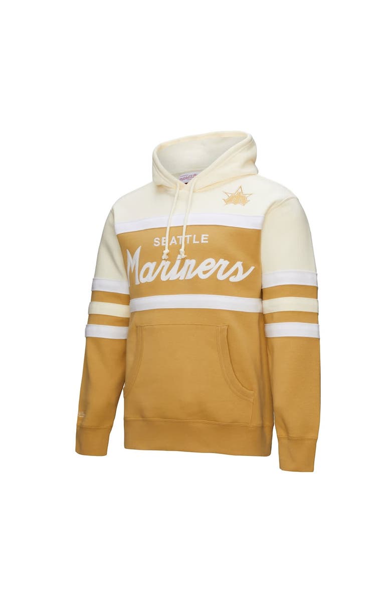 Mitchell & Ness Men's Mitchell & Ness Tan/Cream Seattle Mariners Head Coach Pullover Hoodie, Alternate, color, Tan