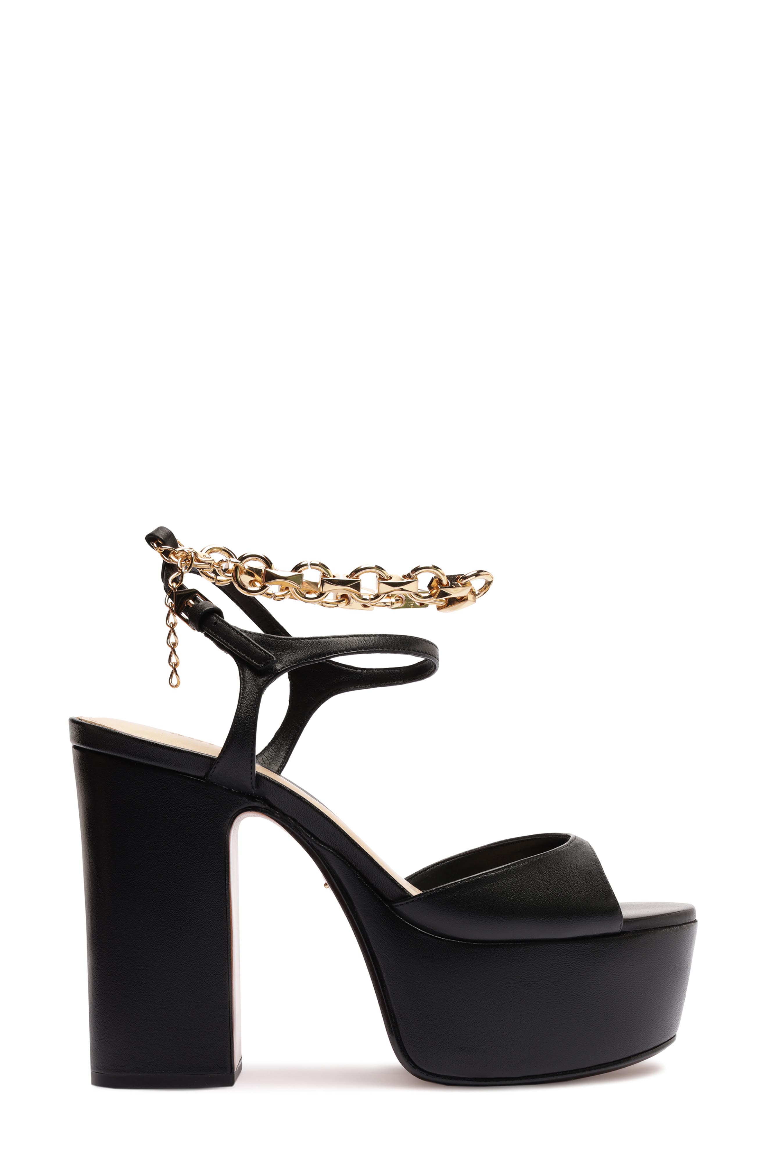 Schutz Lys Ankle Strap Platform Sandal, Alternate, color, Black