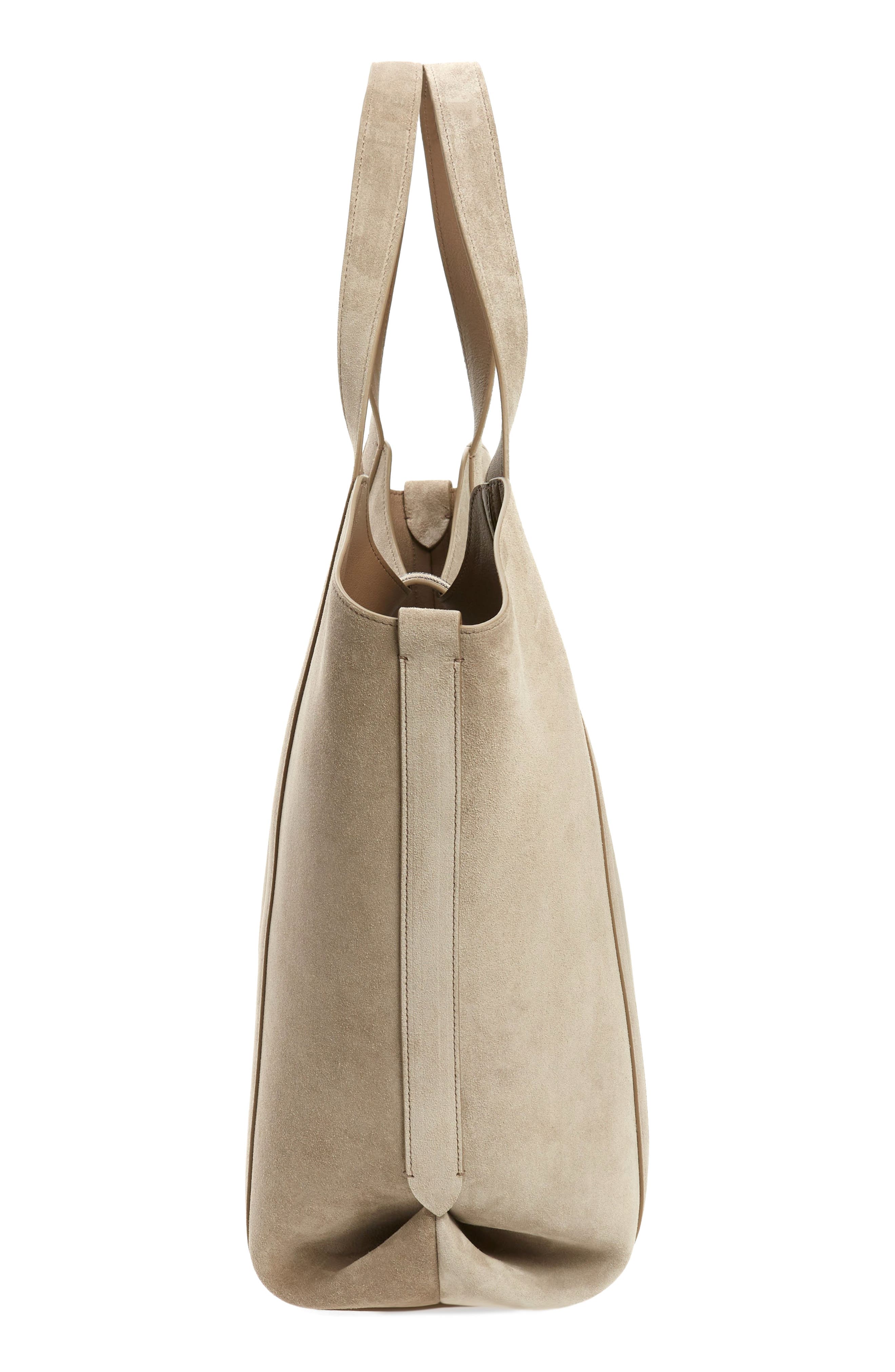 Brunello Cucinelli Monili Trim Suede Tote, Alternate, color, 