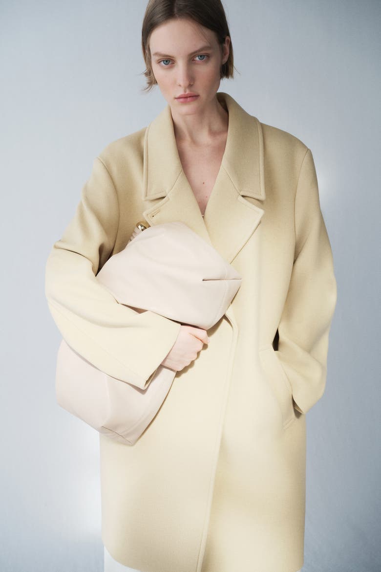 Oversized Wool-blend Coat, Alternate, color, Light yellow