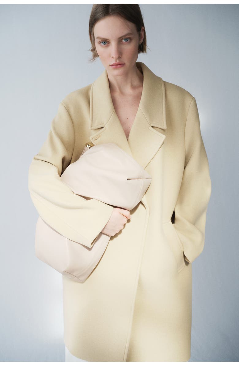 H&M Oversized Wool-blend Coat, Alternate, color, Light Yellow