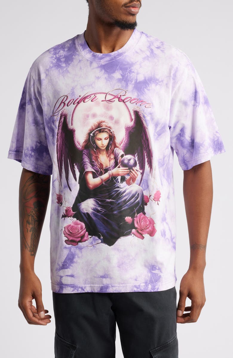 BOILER ROOM Arc Angel Oversize Tie Dye Graphic T-Shirt, Main, color, 