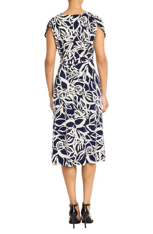MAGGY LONDON MAGGY LONDON PLEATED BODICE MIDI DRESS