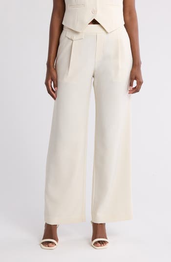 Gemma + Jane Pull-on Wide Leg Pants In Ivory