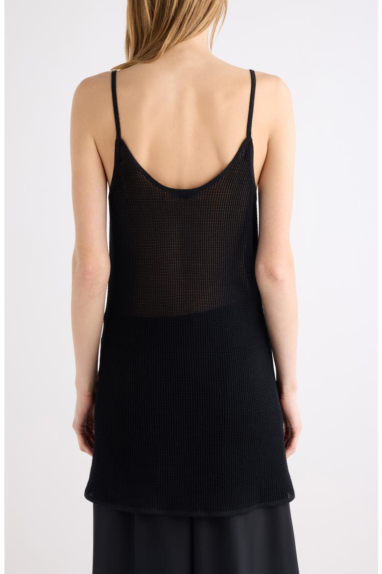 Parrot Mesh Sleeveless Cotton Minidress, Alternate, color, BLACK