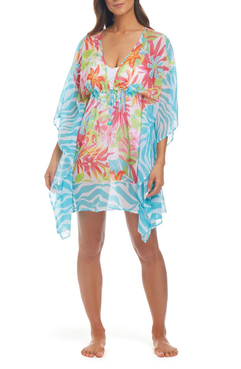 BLEU by Rod Beattie Floral Chiffon Cover-Up Dress, Main, color,