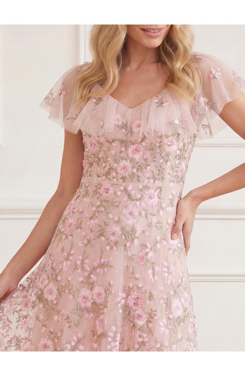 Needle & Thread Eden Rose V-Neck Ankle Gown, Alternate, color, Opal/Multi