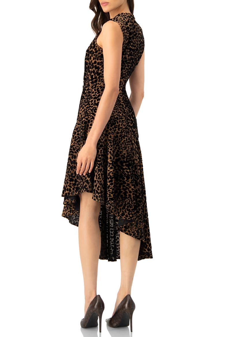 Asymmetric Animal Print Dress, Alternate, color, Black