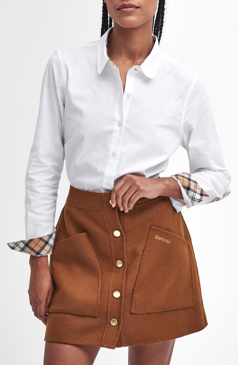 Barbour Lavender Elbow Patch Button-Up Shirt, Main, color, 