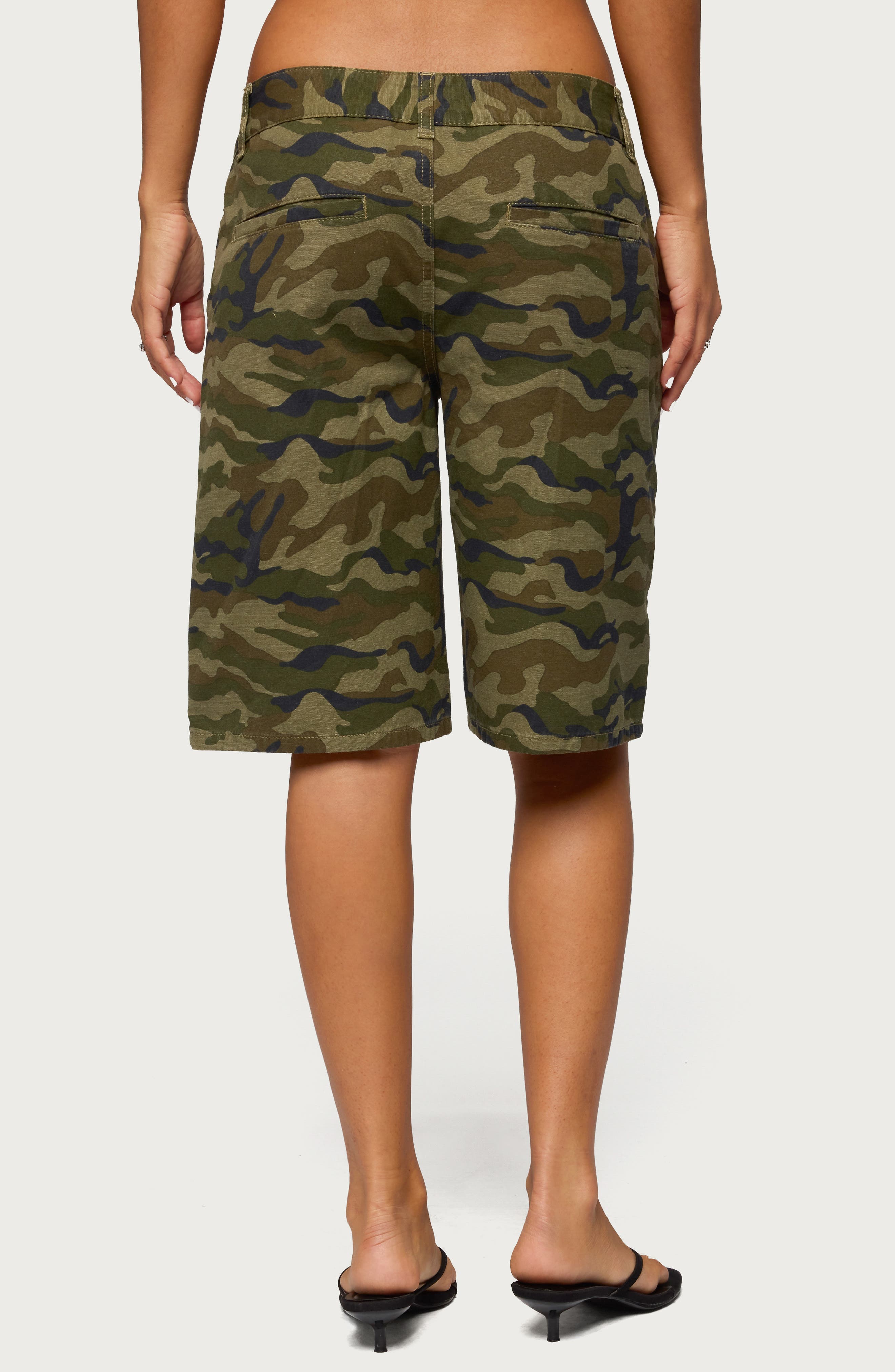 Camo Print Denim Bermuda Shorts - image 2