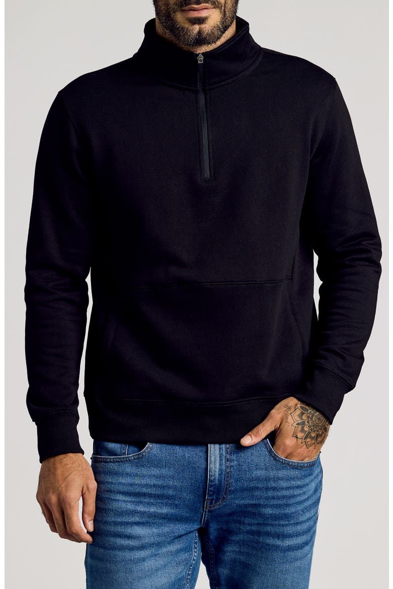 Fleece Quarter Zip Sweatshirt, Main, color, BLACK
