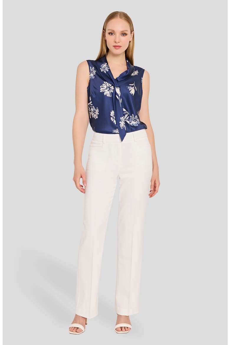 Sailor Tie Neck Sleeveless Top, Alternate, color, NAVY IVORY