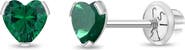 In Season Jewelry 14k Tiny Cubic Zirconia Heart Earrings