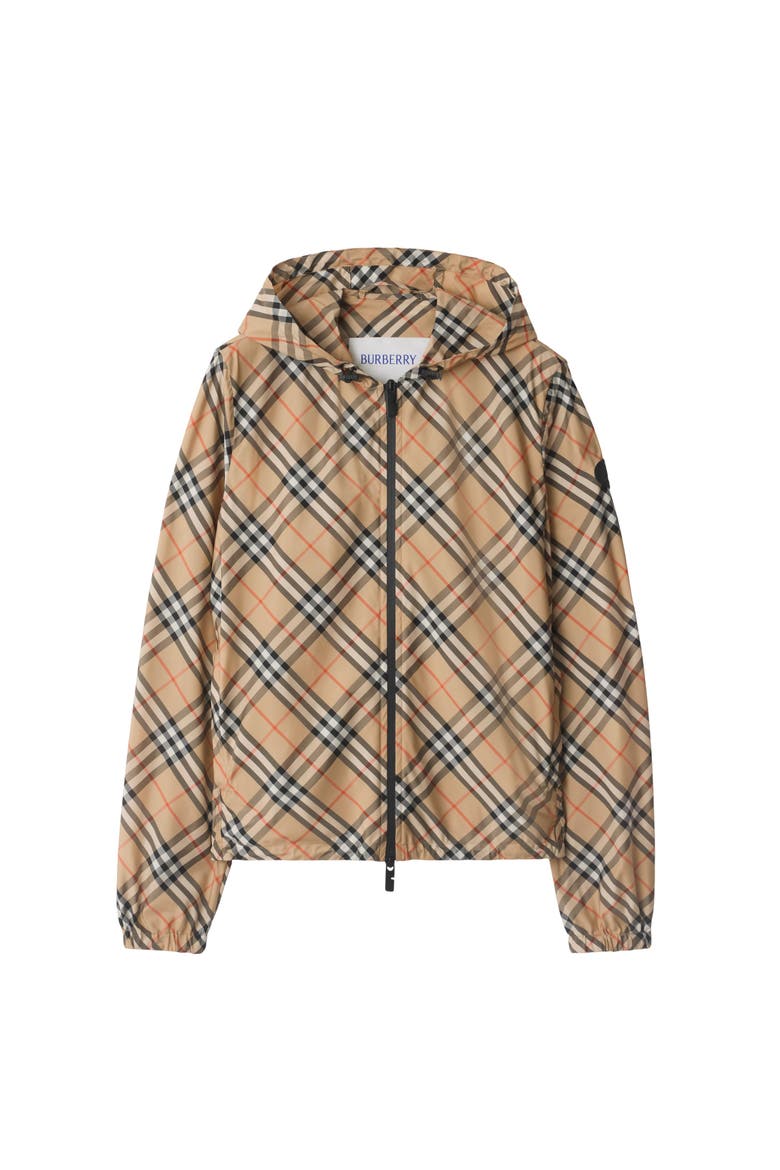 Check Salcombe Hooded Jacket, Main, color, Sand beige
