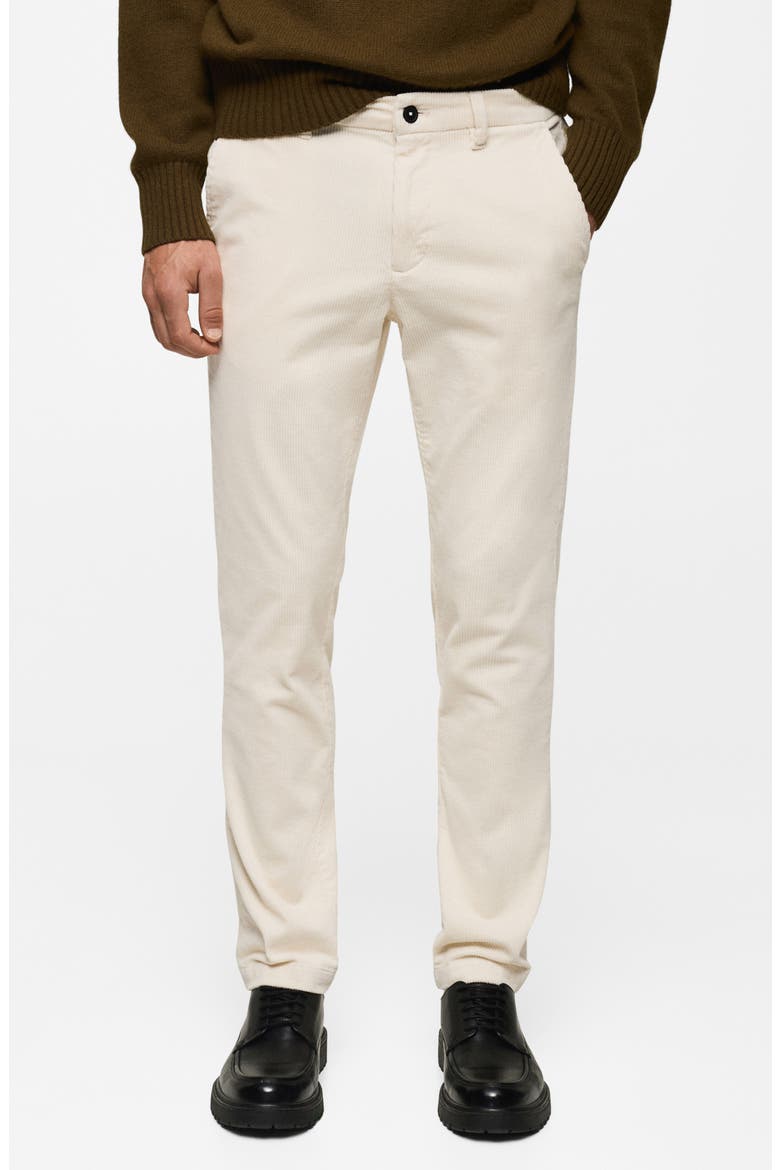 Slim Fit Straight Leg Corduroy Pants, Main, color, ECRU