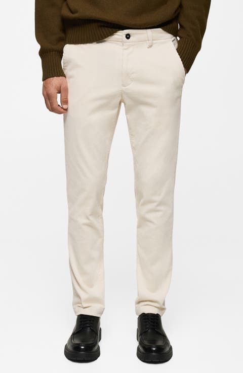 Slim Fit Straight Leg Corduroy Pants
