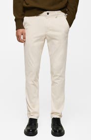 MANGO Slim Fit Straight Leg Corduroy Pants