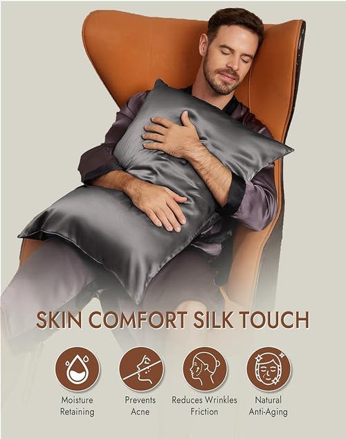 Silksilky 22momme 100% Mulberry Silk Envelope Pillowcase In Gray