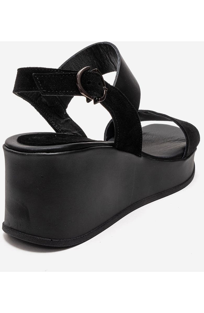 Forever & Always Shoes Lolanthe Leather Wedge Sandal, Alternate, color, Black Suede
