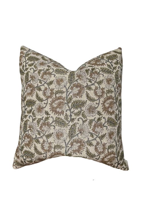 Linen & James Ethel | Natural Tan Sage Floral Handblock Pillow Cover  product