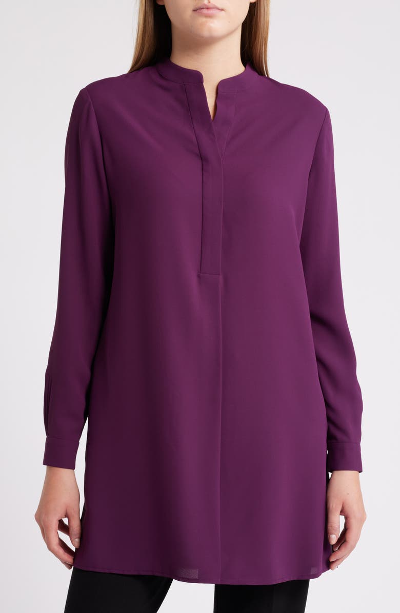 Anne Klein Long Sleeve Woven Tunic, Main, color,