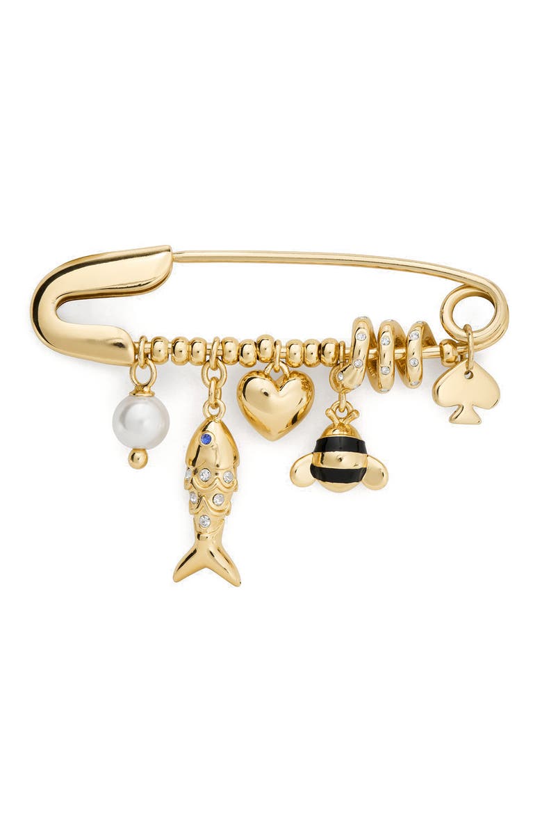 Kate Spade New York summer daze mixed charm bracelet, Main, color, Gold Multi
