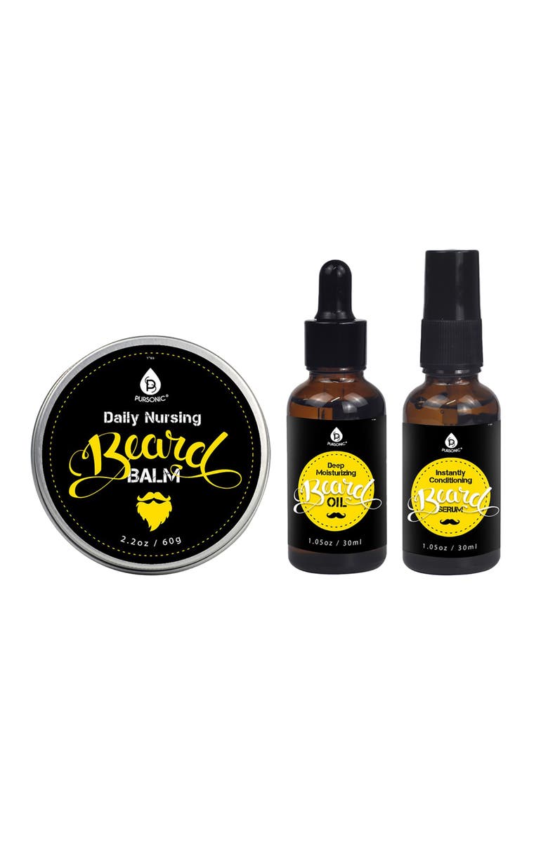 PURSONIC Beard Care Grooming Kit, Alternate, color, Black