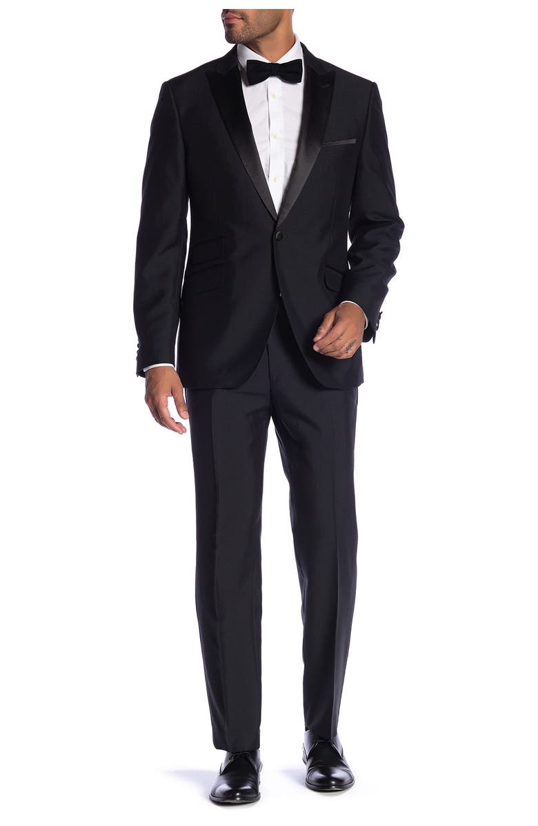 SAVILE ROW CO New Heathrow Black Modern Fit Tuxedo Pants - 30-34" Inseam, Alternate, color, Black