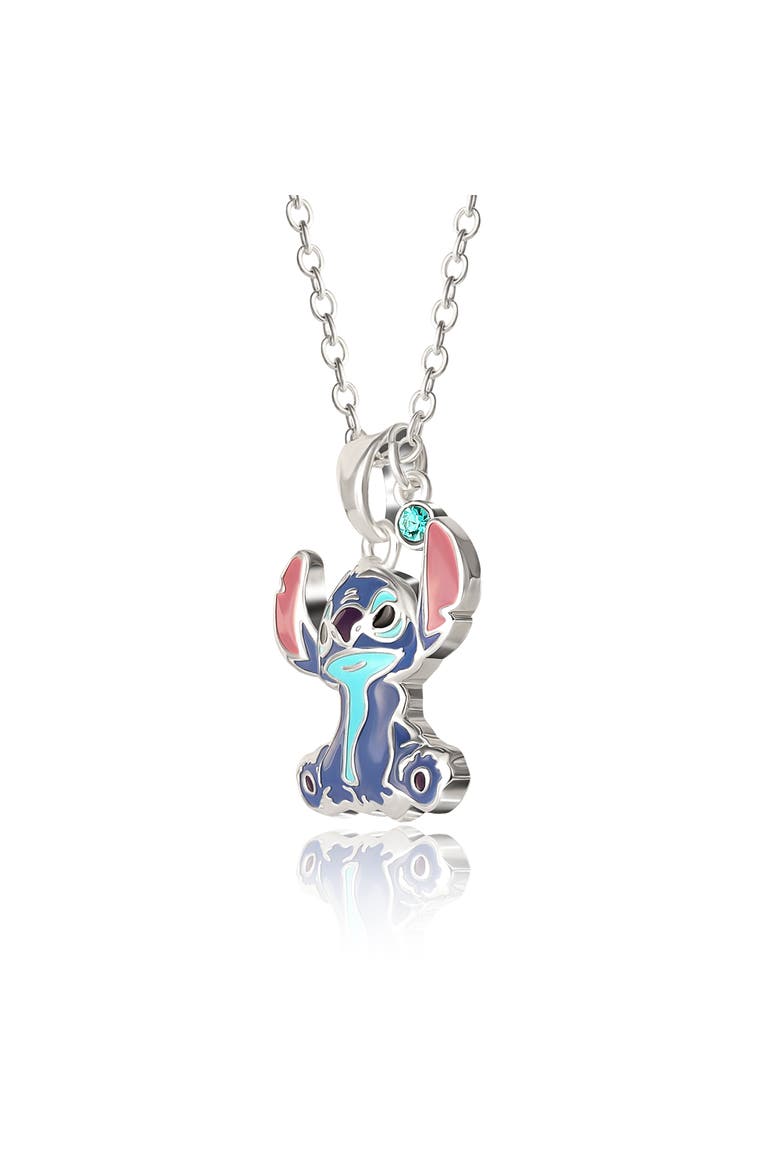 Blue Crystal Sitting Stitch Pendant, Alternate, color, Blue, silver