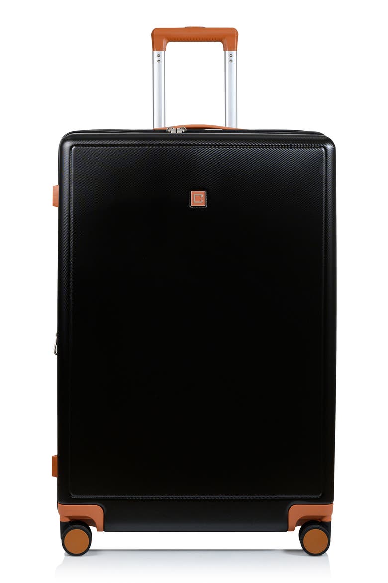 Vintage Muse 3-Piece Hardside Spinner Suitcases, Alternate, color, BLACK/ TAN