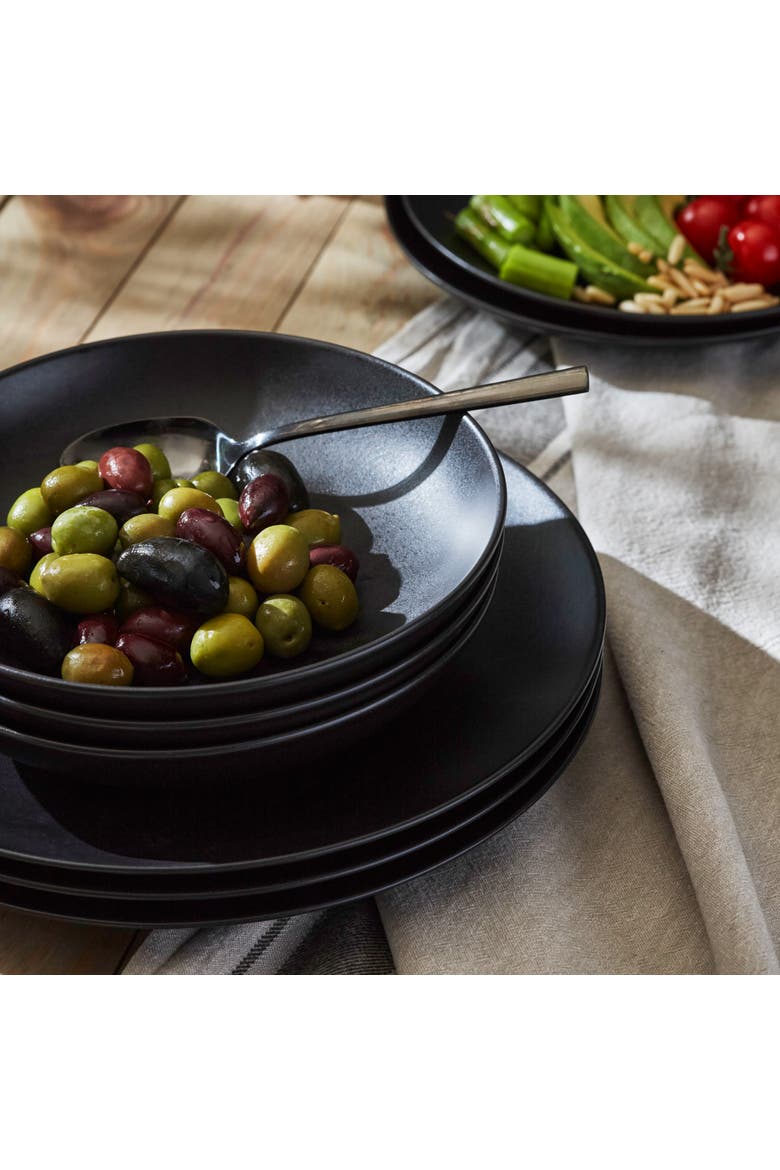 Porto by Stone Lain Semplice Stoneware 24-Piece Dinnerware Set, Alternate, color, Black Matte