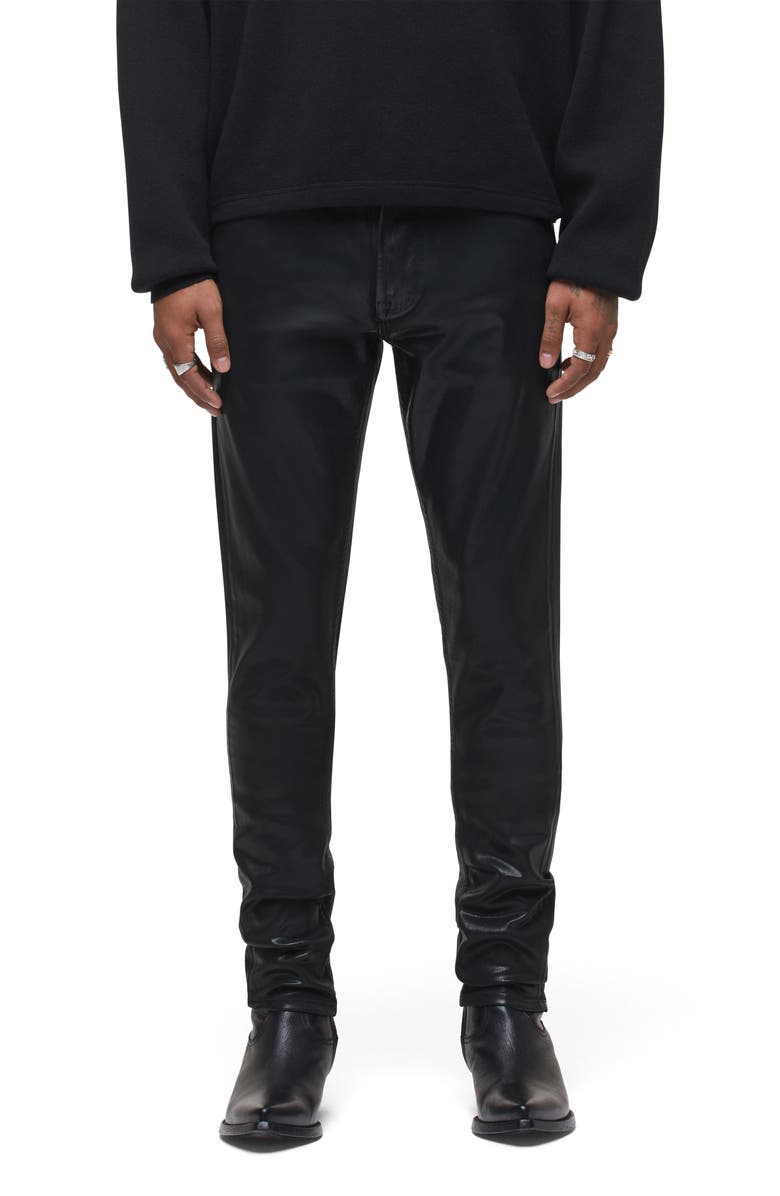 Hudson Jeans Zack Coated Skinny Jeans, Main, color, Jet Black Wax