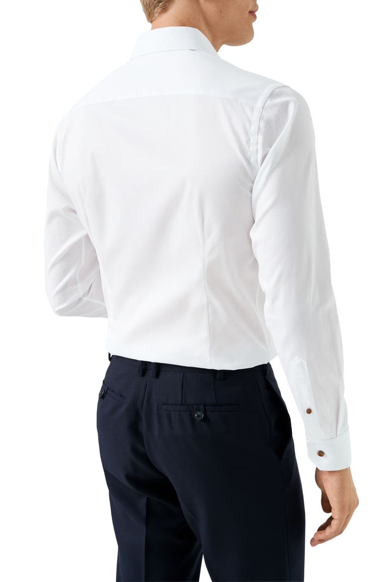 Slim Fit White Cotton Dress Shirt, Alternate, color, WHITE